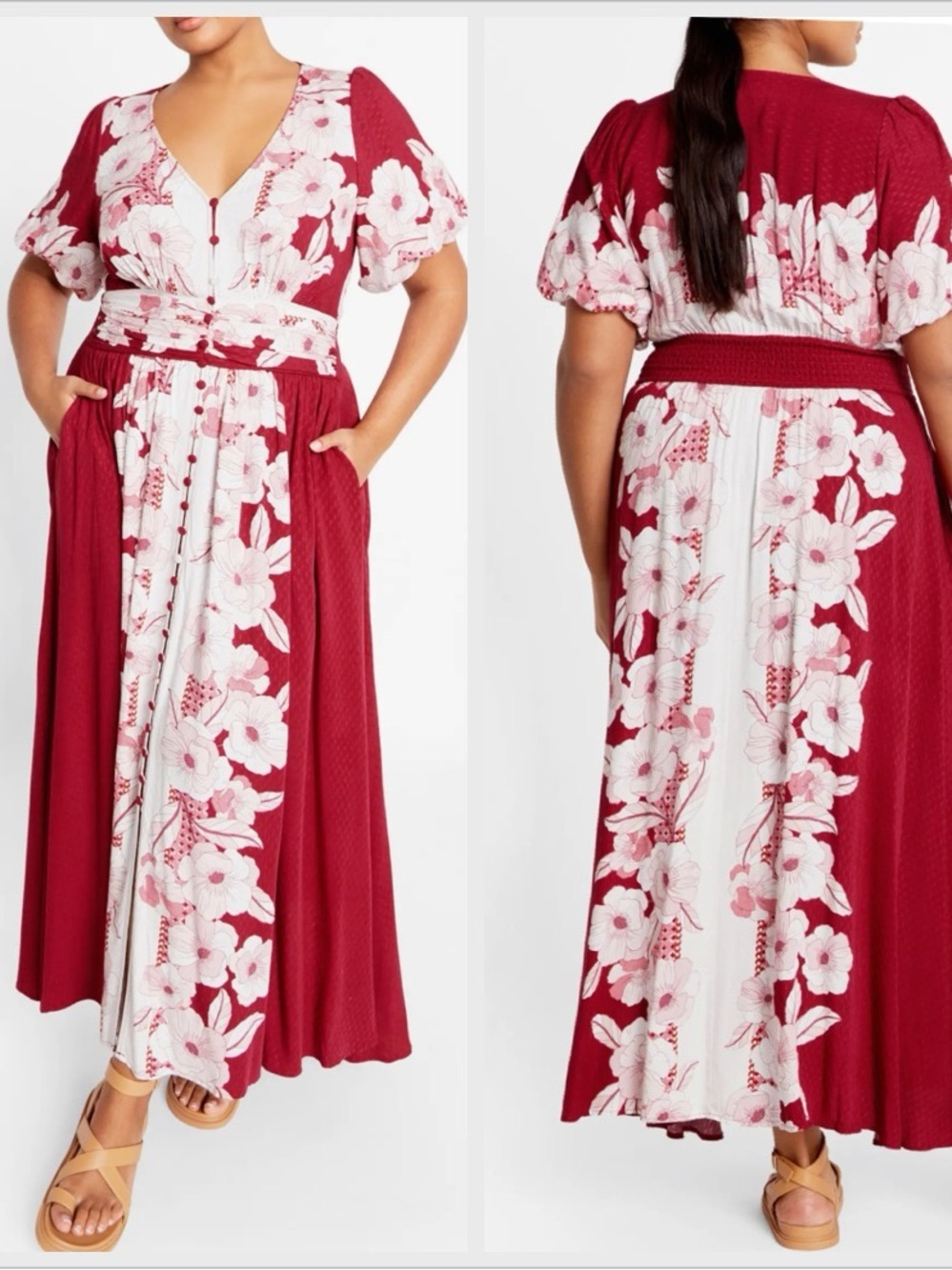 City Chic Sybelle Floral Shirred Waist Maxi
Dress New with Tags
